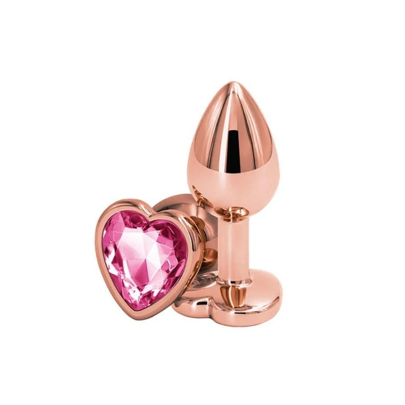 Rear Assets Rose Gold Heart Anal Plug - Small - Image 3