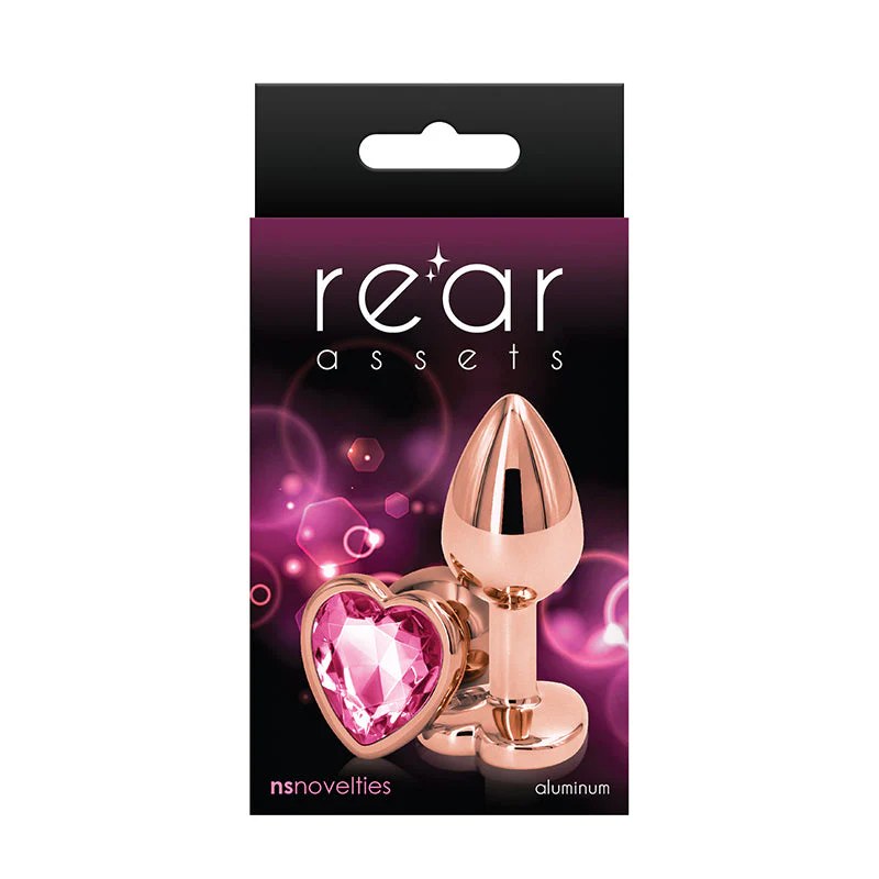 Rear Assets Rose Gold Heart Anal Plug - Small - Image 4