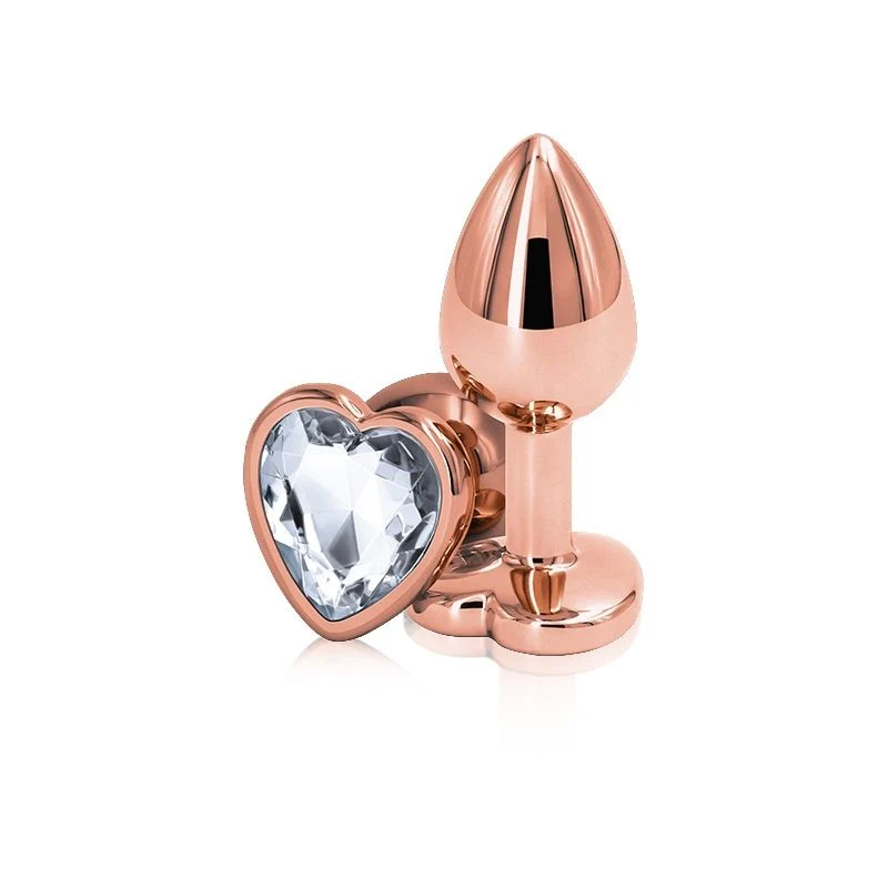 Rear Assets Rose Gold Heart Anal Plug - Small - Image 5
