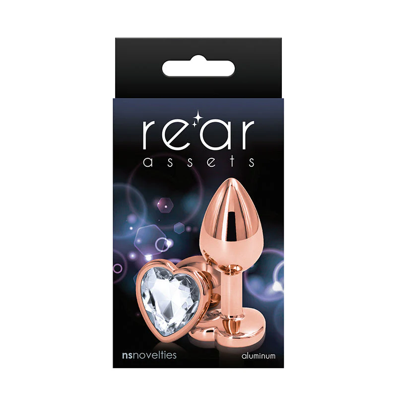 Rear Assets Rose Gold Heart Anal Plug - Small - Image 6