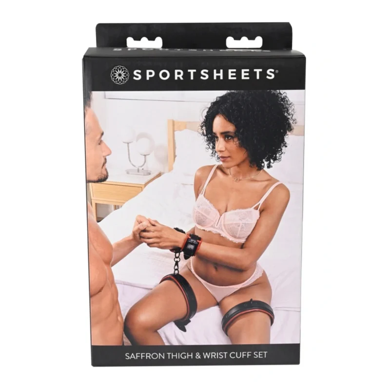 Sportsheets Saffron Thigh & Wrist Cuff Set - Image 4
